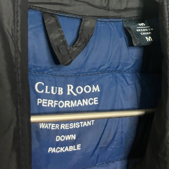 Club Room Mens’ Packable Down Puffer Jacket M Performance Full Zip Travel Black - Picture 5 of 7